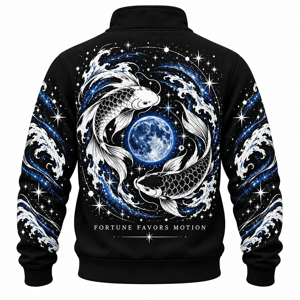 Flow Beyond Cosmic Koi Half-Zip Sweatshirt