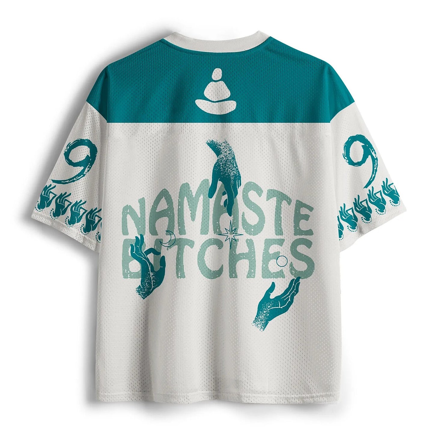 Men's Mint Green Number Graphic Print Short Sleeve Sports Jersey T-Shirt