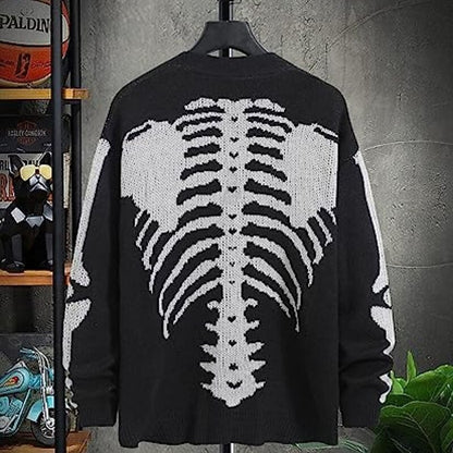 Skeleton Ribcage V-Neck Cardigan