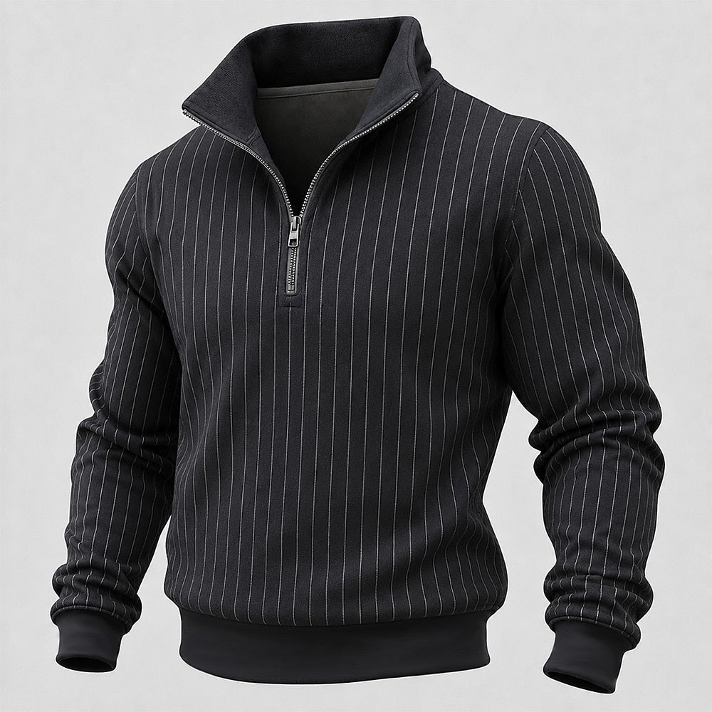 Classic Pinstripe Half-Zip Sweatshirt