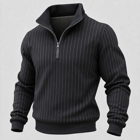 Classic Pinstripe Half-Zip Sweatshirt