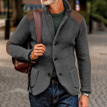 Contrast Shoulder Knit Cardigan