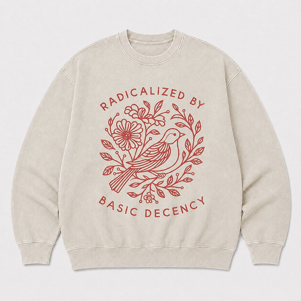 Men's Radicalized Graphic Washed Crew Neck Sweatshirt