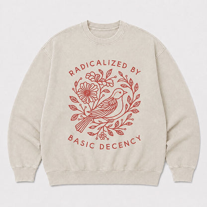 Men's Radicalized Graphic Washed Crew Neck Sweatshirt