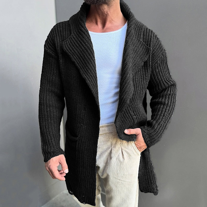 Ribbed Hooded Pocket Cardigan