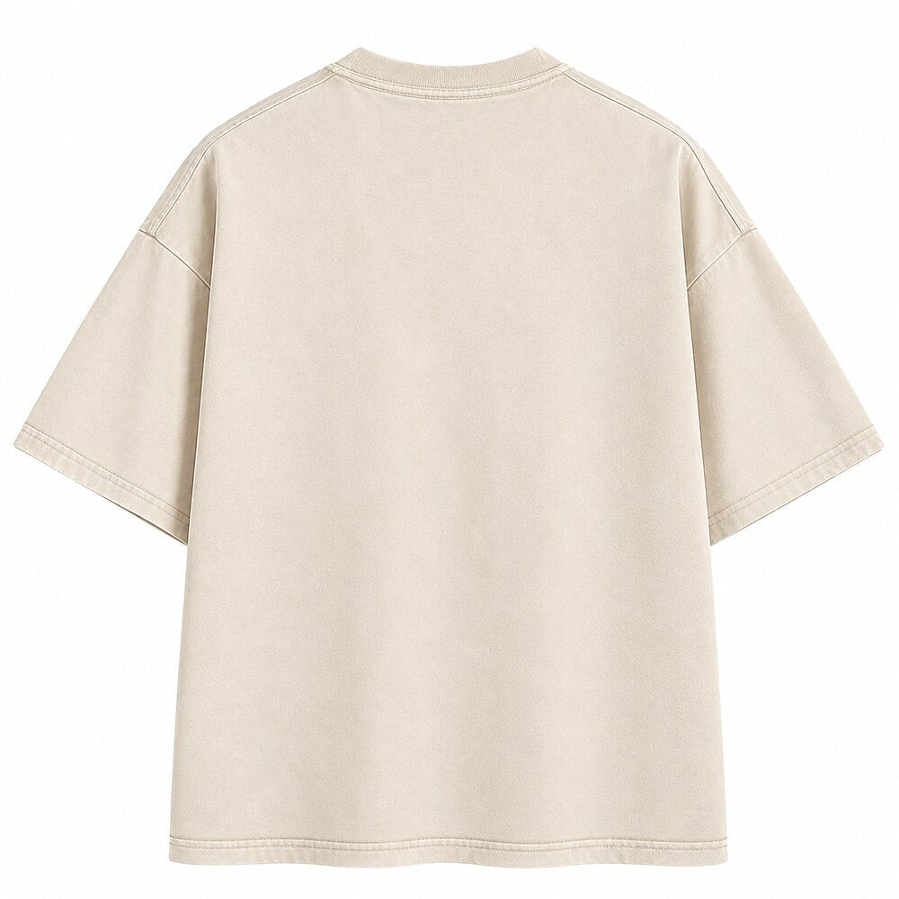 Japanese Style Knife Cat Washed T-Shirt
