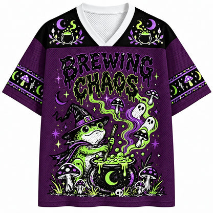 Brewing Chaos Witch Frog V-Neck Mesh Jersey
