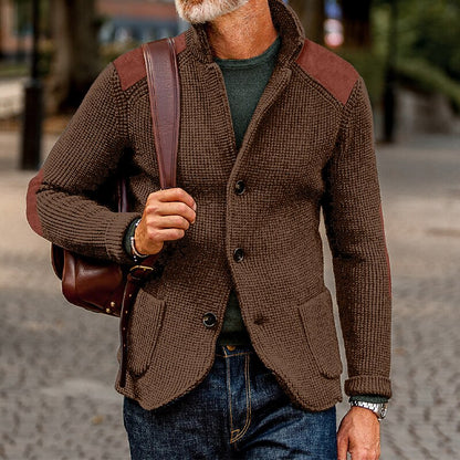 Contrast Shoulder Knit Cardigan