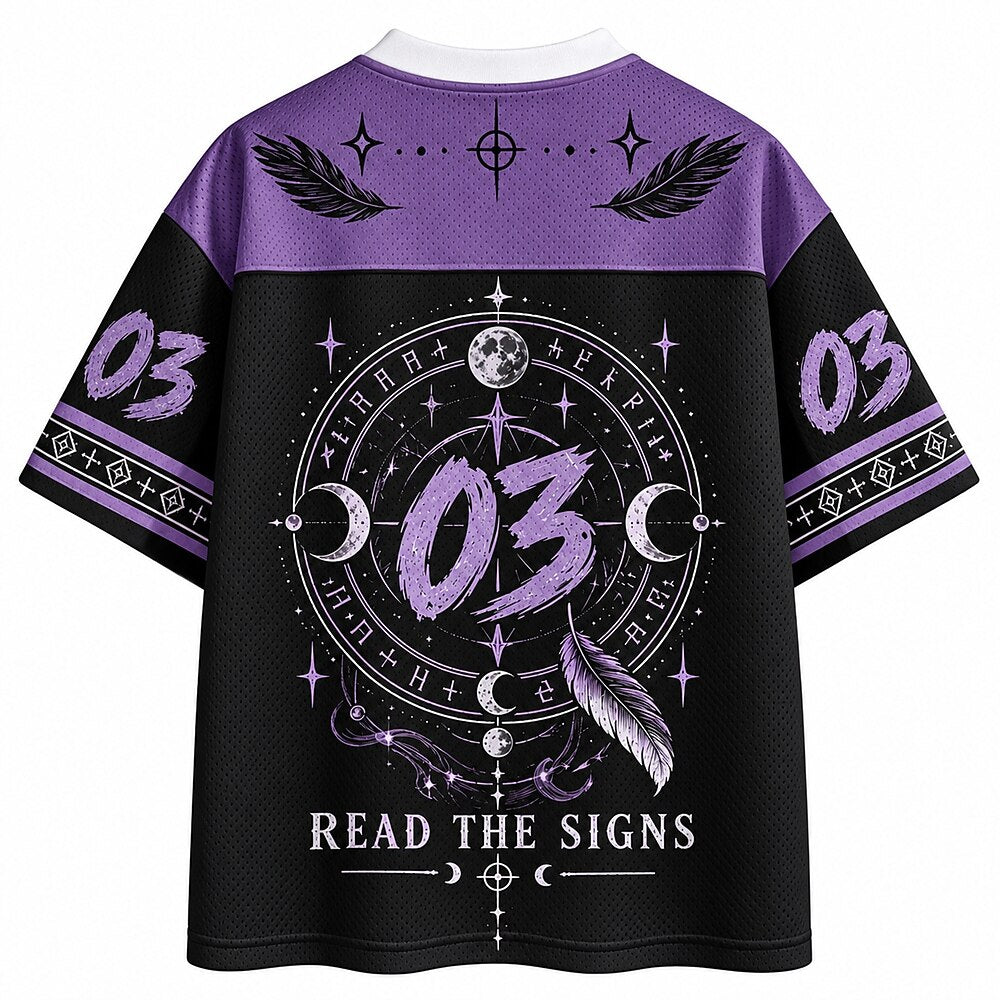 Mystic Raven Crystal Number 03 V-Neck Mesh Jersey