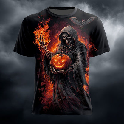 Halloween Men's Jack-o'-Lantern Reaper Graphic T-Shirt