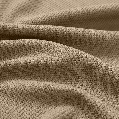 Contrast Elbow Waffle Quarter-Zip Top
