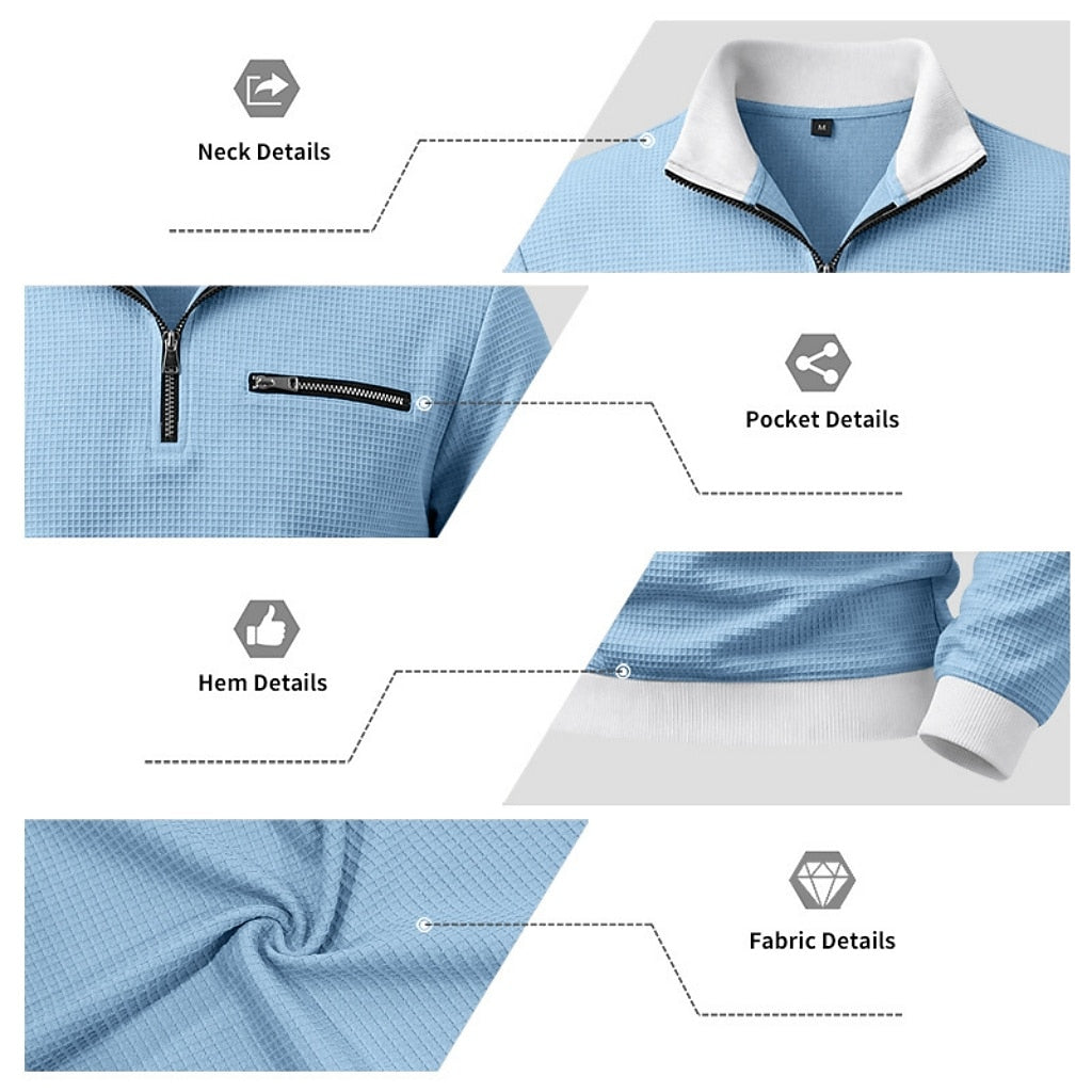 Utility Zip Pocket Waffle Polo