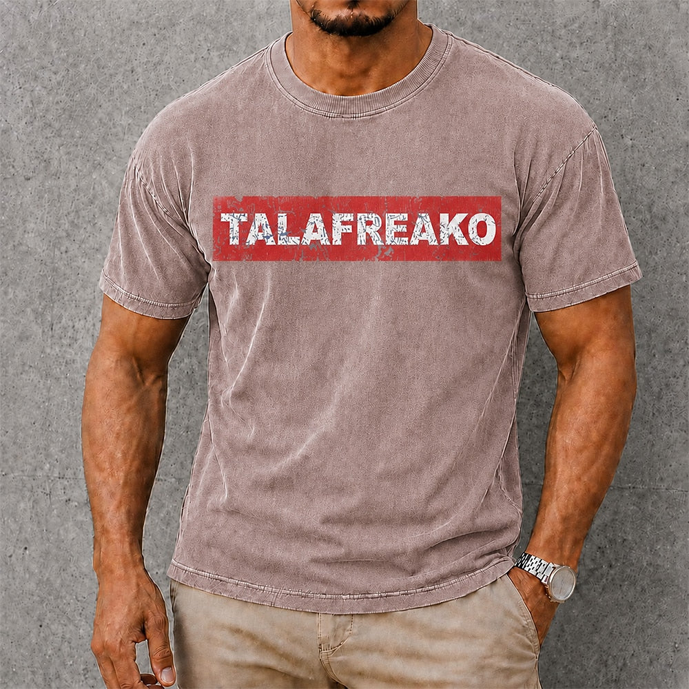 Men's Talafreako Logo Print Short Sleeve Streetwear T-Shirt