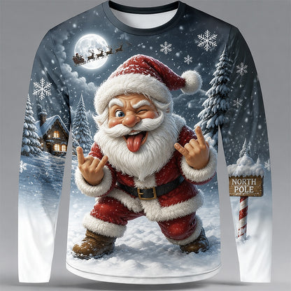 Sassy Santa Middle-Finger Long Sleeve T-Shirt
