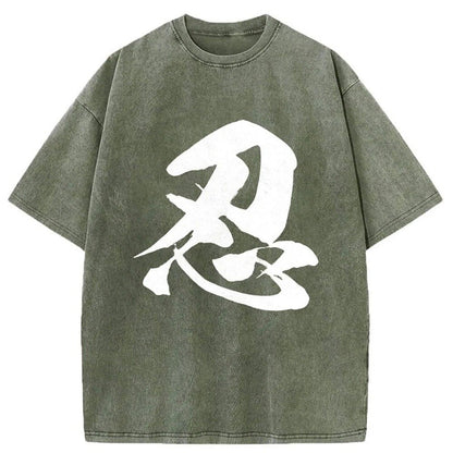 Japanese Style Ninja Shinobi Washed T-Shirt