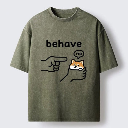 Men's Dog Graphic Washed Cotton T-Shirt