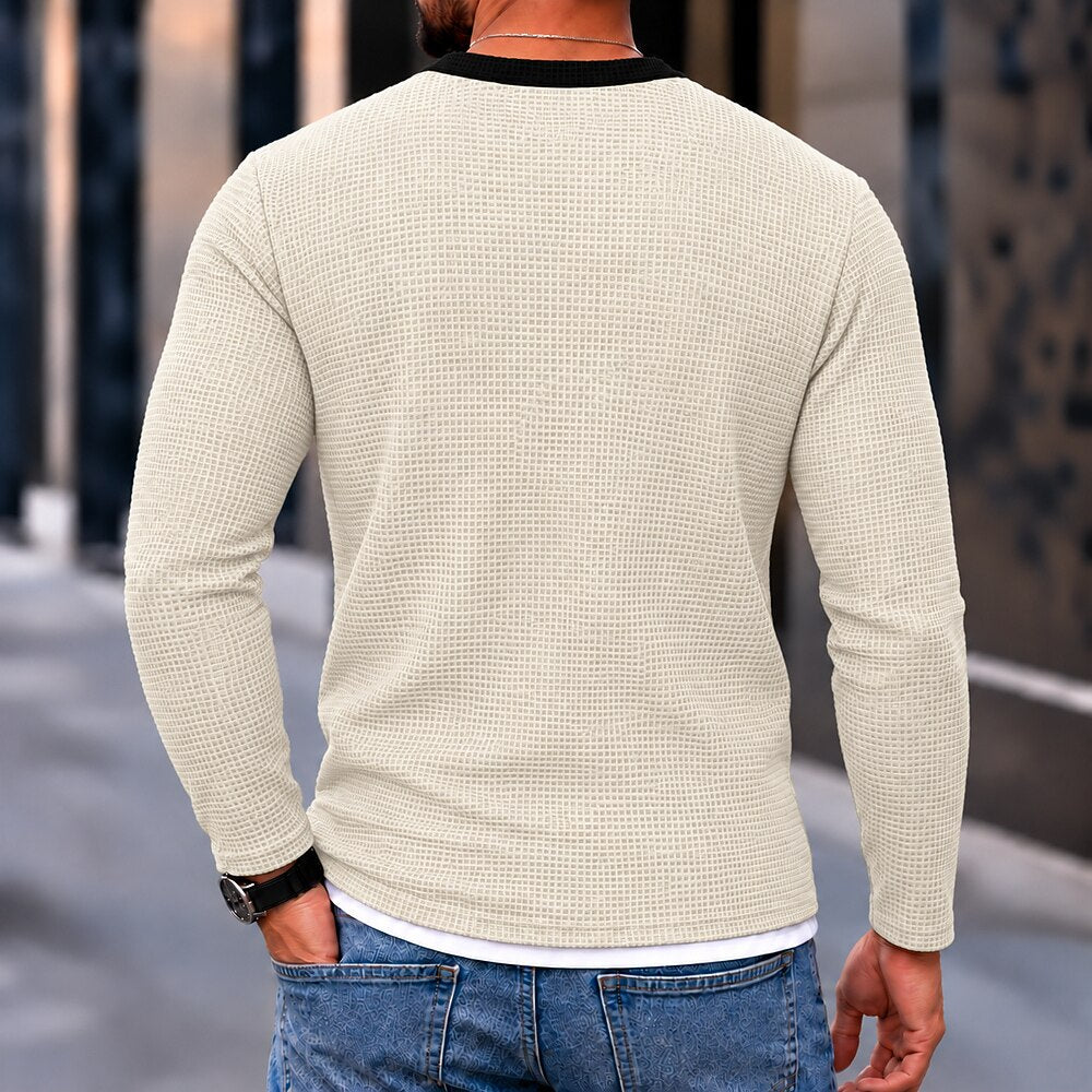 Zen Brush Circle 23 Henley Long Sleeve T-Shirt