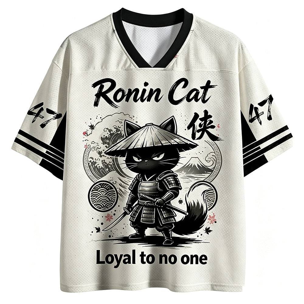 Ronin Cat V-Neck Mesh Jersey
