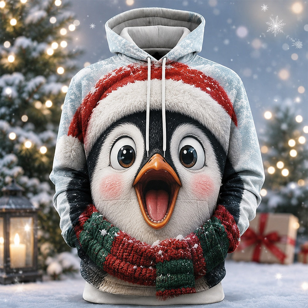 Tongue-Out Reindeer Hoodie