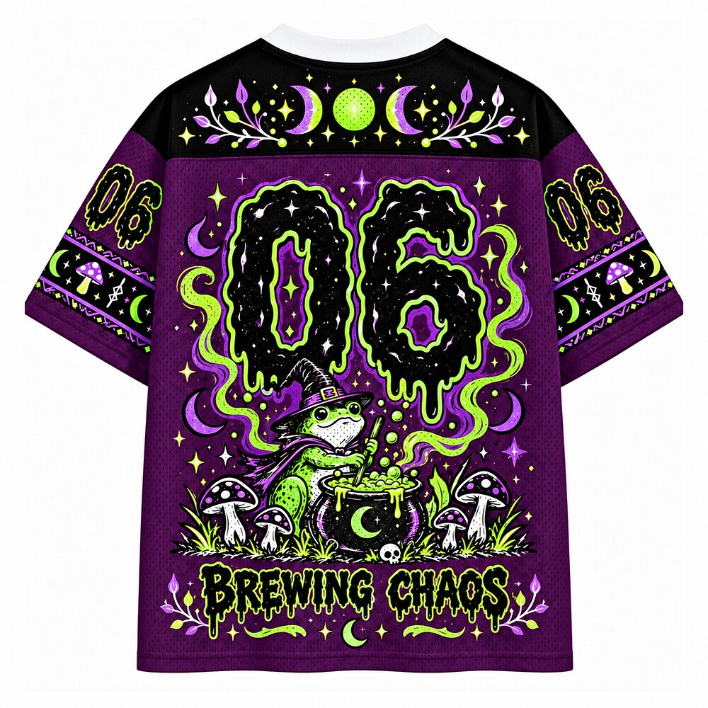 Brewing Chaos Witch Frog V-Neck Mesh Jersey