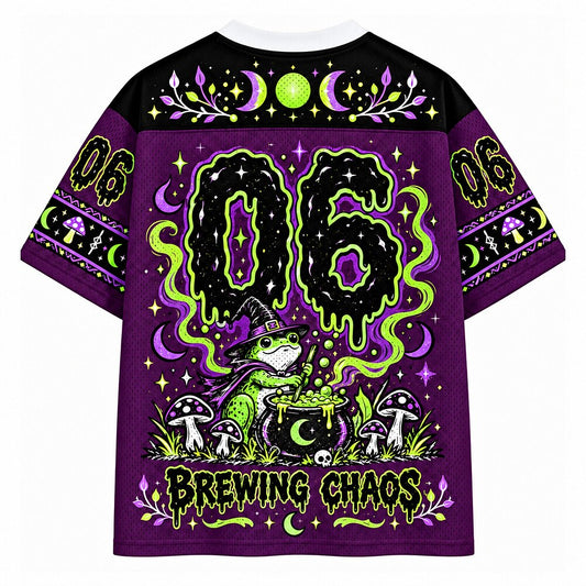 Brewing Chaos Witch Frog V-Neck Mesh Jersey
