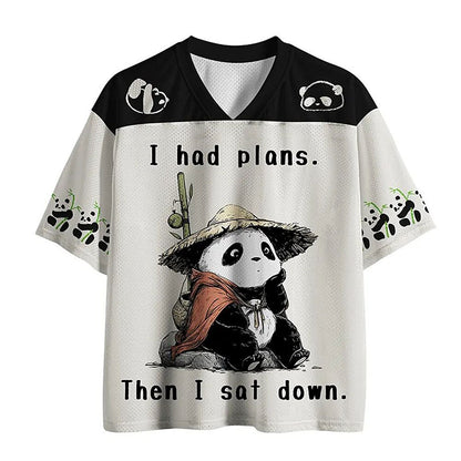 Men's Panda Graphic V-Neck Jersey