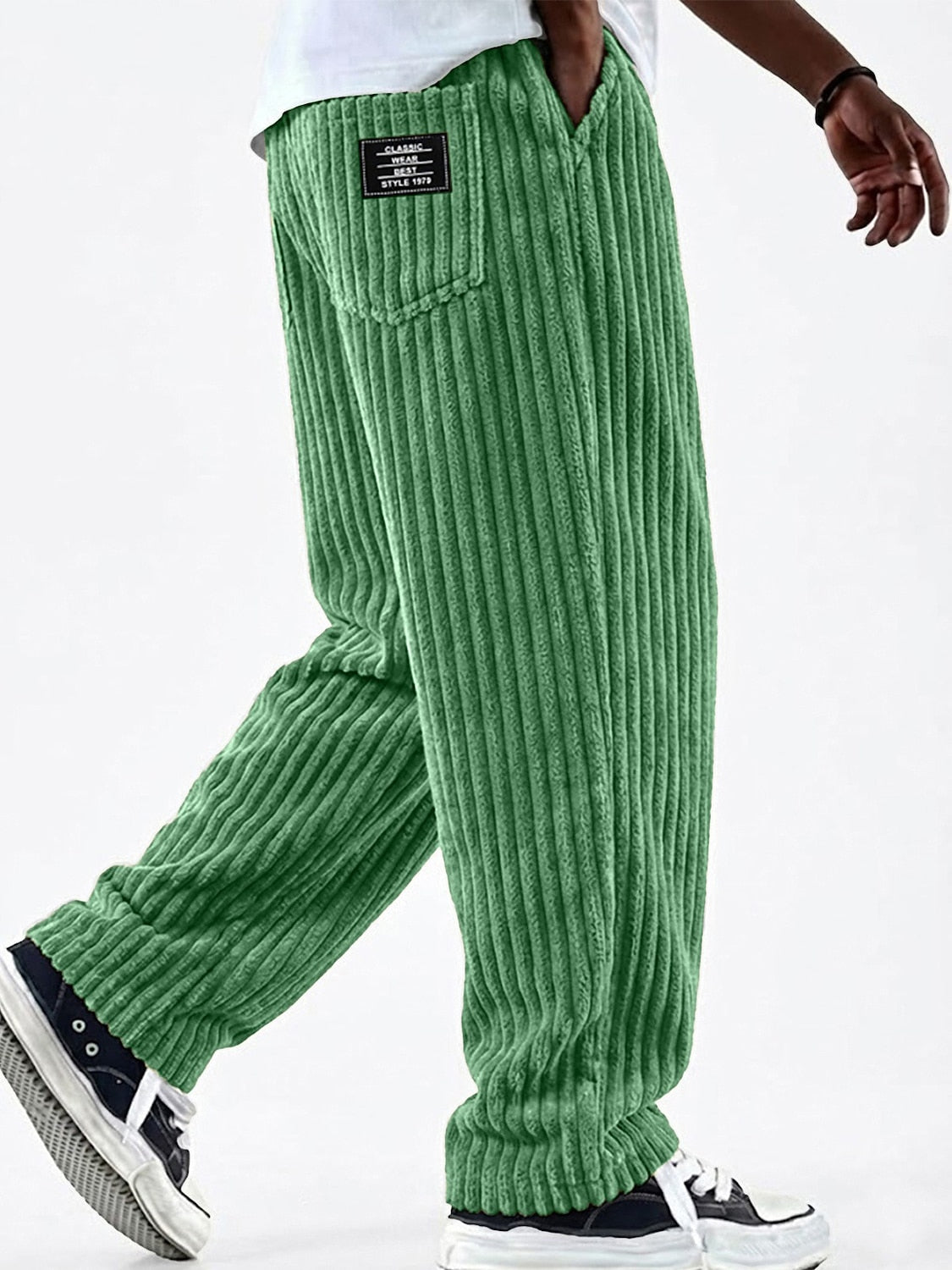 Wide Rib Drawstring Corduroy Pants