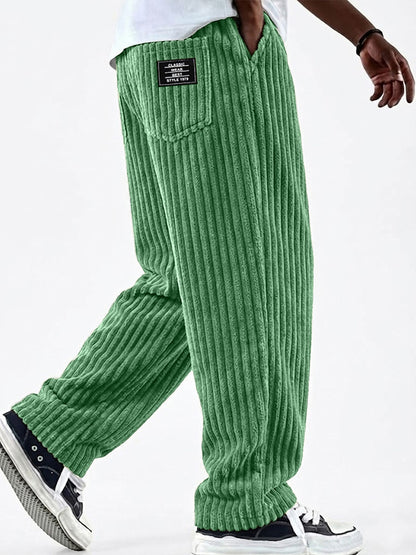 Wide Rib Drawstring Corduroy Pants