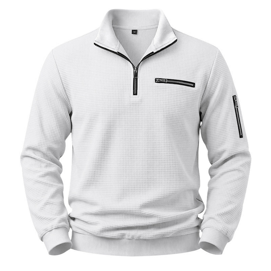 Utility Zip Pocket Waffle Polo
