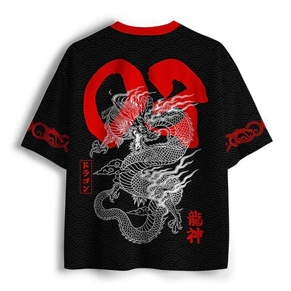 Men's Dragon Graphic V-Neck Jersey