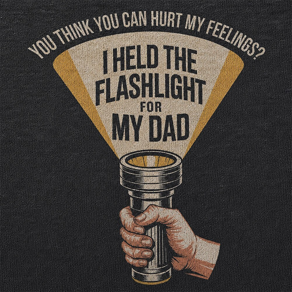 Men's Flashlight Dad Quote Print Short Sleeve Funny T-Shirt