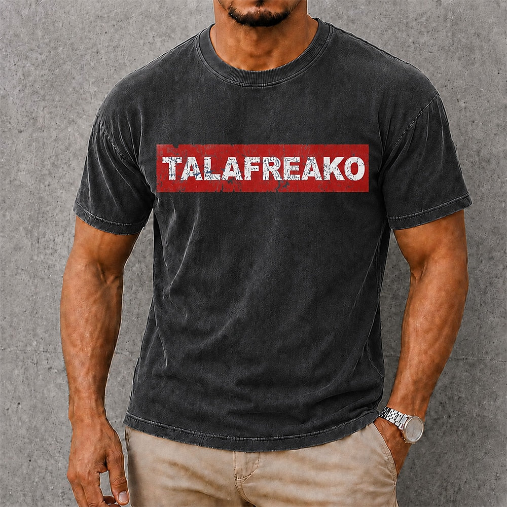 Men's Talafreako Logo Print Short Sleeve Streetwear T-Shirt