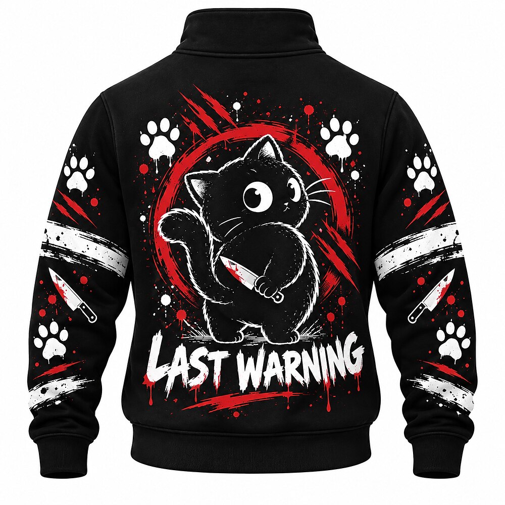 I Like You You're Last Knife Cat Half-Zip Sweatshirt