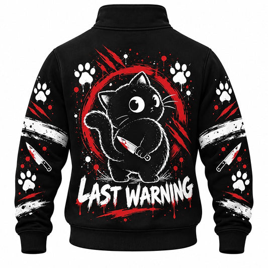 I Like You You're Last Knife Cat Half-Zip Sweatshirt