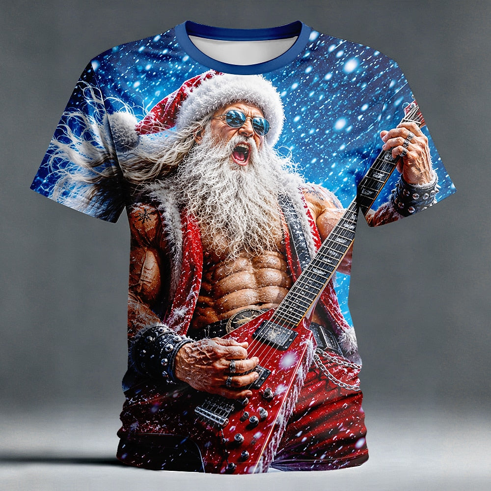 Rock Guitar Santa T-Shirt