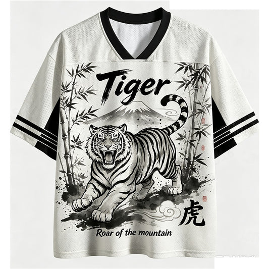 Japanese Tiger V-Neck Mesh Jersey