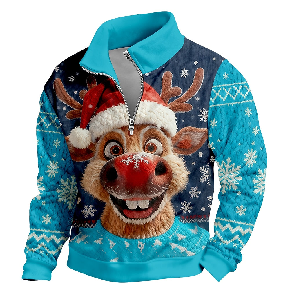 Red-Nose Reindeer Half-Zip Sweatshirt