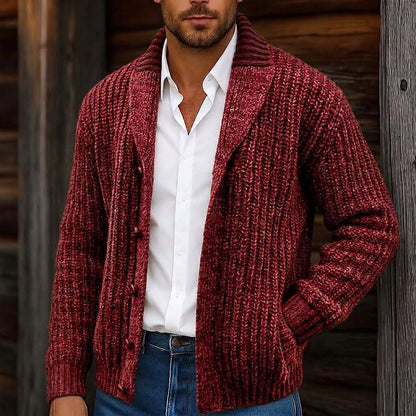 Longline Cable Shawl Collar Cardigan
