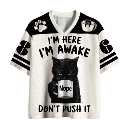 Japanese Style Grumpy Cat V-Neck Sports Jersey