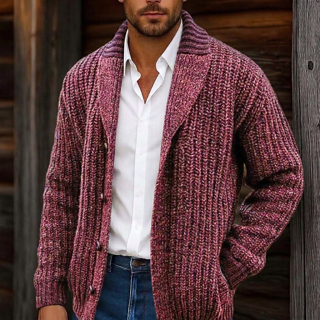 Longline Cable Shawl Collar Cardigan