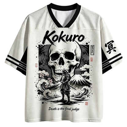 Kokuro Skull Samurai V-Neck Mesh Jersey