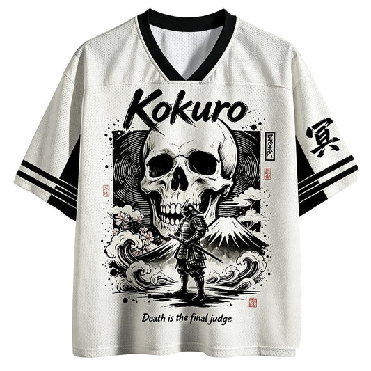 Kokuro Skull Samurai V-Neck Mesh Jersey