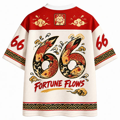 Lucky Cat and Koi Mesh Jersey