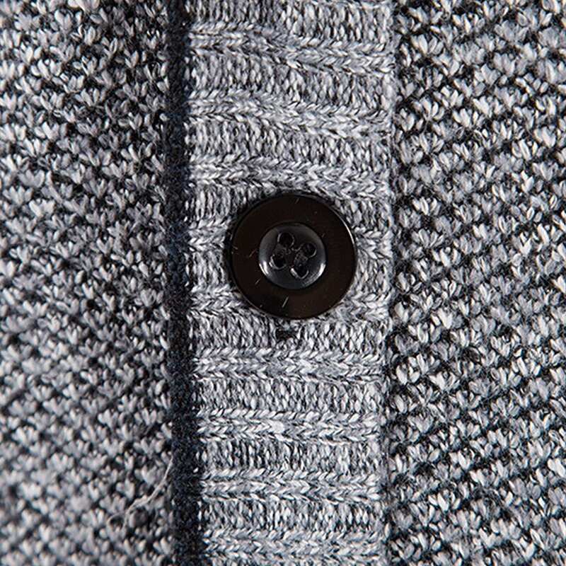 Plaid-Lined Welt Pocket Cardigan