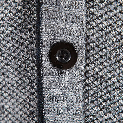 Plaid-Lined Welt Pocket Cardigan