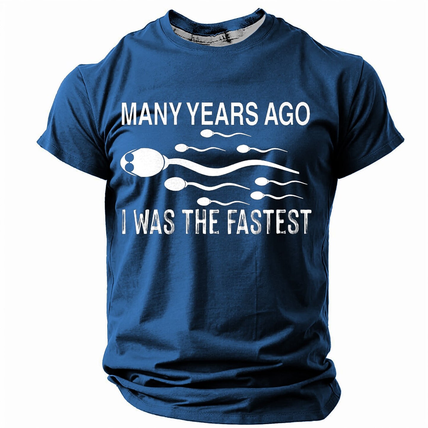 Men's Fastest Sperm Quote Print Short Sleeve Funny T-Shirt