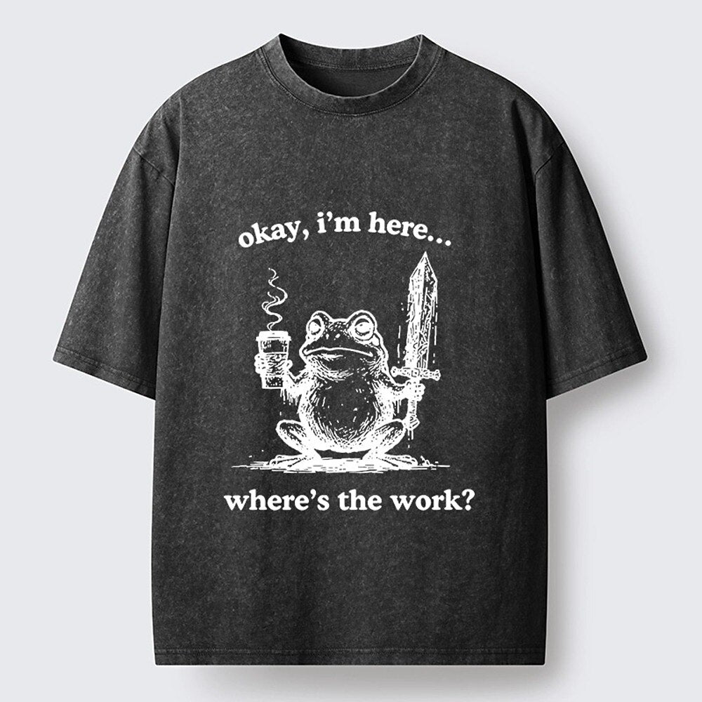 Japanese Style Work Frog Washed T-Shirt