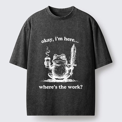 Japanese Style Work Frog Washed T-Shirt