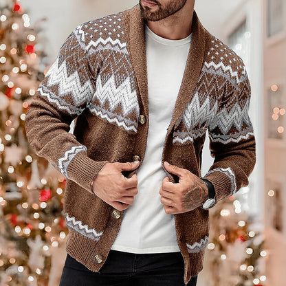 Zigzag Fair Isle Shawl Cardigan