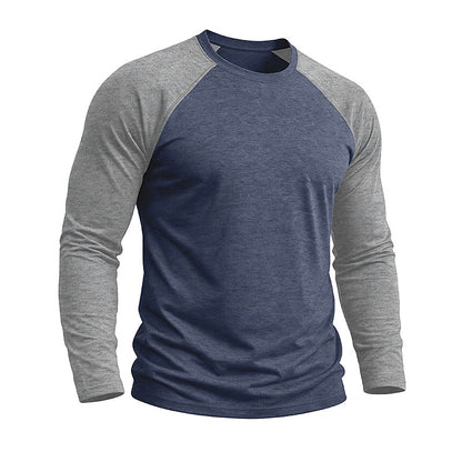 Contrast Raglan Henley Long Sleeve T-Shirt